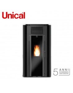 Caldaia UNICAL IDROSTUFE PELLET PUNTO IT AQ 17 Ermetica a Ventilazione Forzata, Rendimento 93% A+, Potenza 4,7/16,2 KW, Circolatore ERP, Vaso Espansione