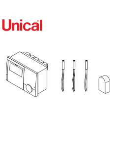 Kit Completo di Termoregolazione UNICAL E8 con Sonda Esterna, Sonda di Mandata Mischiata, Sonda Caldaia, Sonda Bollitore e Morsettimiera