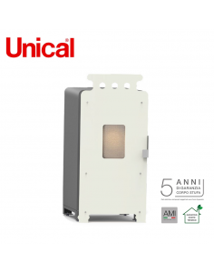 Stufa a pellet UNICAL TUA versione Nonna, classe di efficienza ERP RISC. A+, potenza termica 6,2 kW