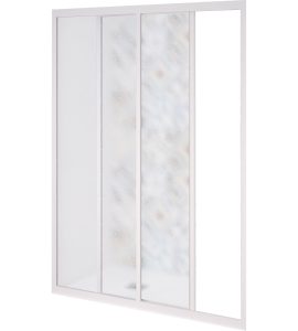 PORTA DOCCIA A 1 ANTA FISSA E 1 SCORREVOLE "ACRIL" BIANCO 120-130 cm Ap. 57