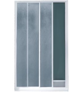 PORTA DOCCIA A 1 ANTA FISSA E 1 SCORREVOLE "SMERALDA" BOLLICINE ACRILICO 130-135 - Ap. 56 cm