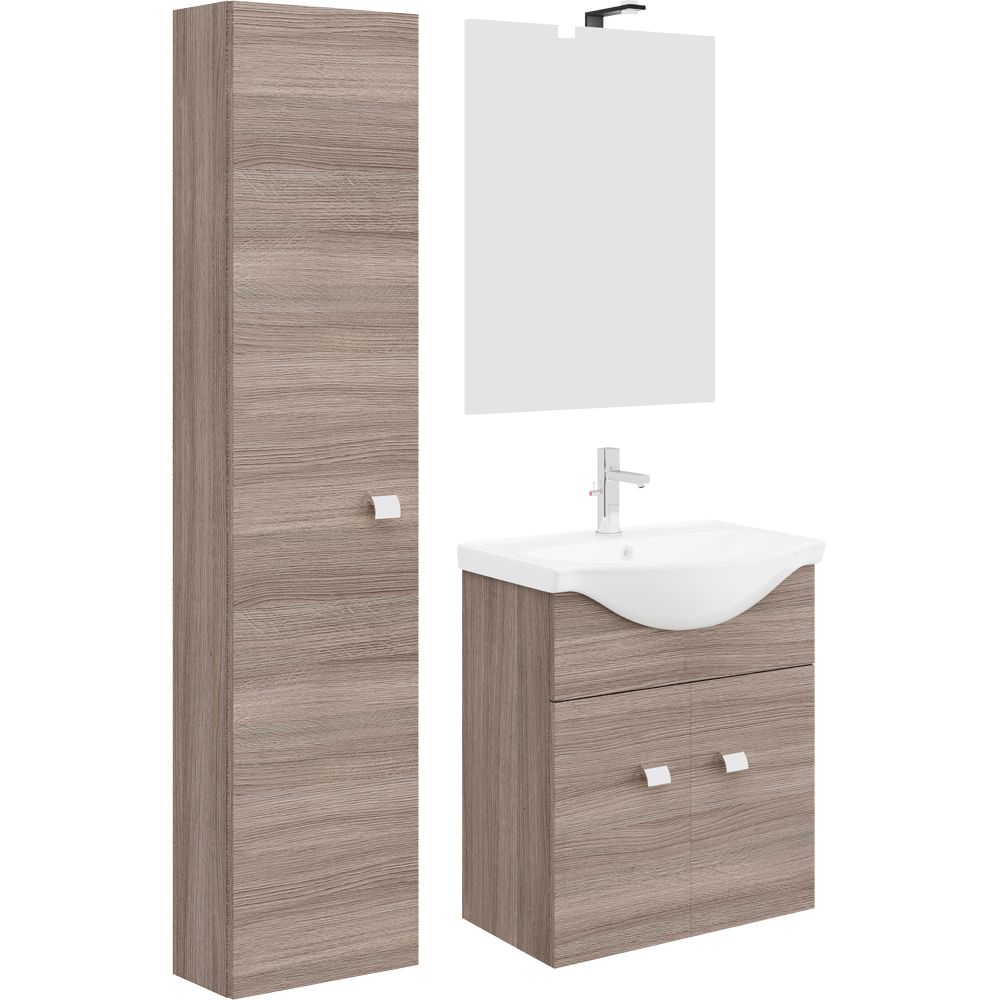 - MOBILE DA BAGNO ZAFFIRO ROVERE FUMO Colonna Sospesa 1 Anta Dx-Sx