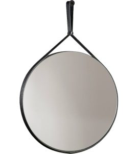 SPECCHIODA BAGNO ELLISSE CON CORNICE IN ECOPELLE 60 x 90 cm