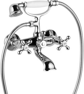 MISCELATORE ESTERNO VASCA ROME Cromo + Set Doccetta