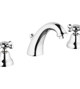 BATTERIA LAVABO BOCCA BASSA ROME Cromo + Piletta 1"1/4