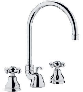 BATTERIA LAVABO A BOCCA ALTA IRIS Cromo + Piletta 1"1/4