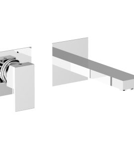 BATTERIA LAVABO INCASSO A PARETE "PILLAR" Cromo + Piletta Click Clack
