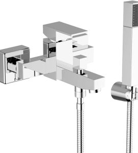MISCELATORE VASCA ESTERNO "PILLAR" Cromo + Set Doccia