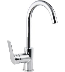 MISCELATORE LAVABO A PONTE "SERIE 4" CON LEVA CHIUSA Cromo + Piletta 1"1/4