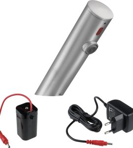 RUBINETTO ELETTRONICO A FOTOCELLULA PER LAVABO IN ACCIAIO SPAZZOLATO Corrente 230/6V DC