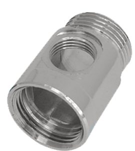 DISTANZIALE RETROGRUPPO FORATO IN OTTONE CROMATO MF 3/4" Foro 3/8" + Guarnizione