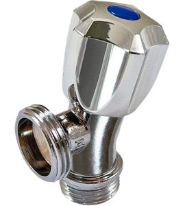 RUBINETTO LAVATRICE INCLINATO IN OTTONE CROMATO M1/2" x M3/4"