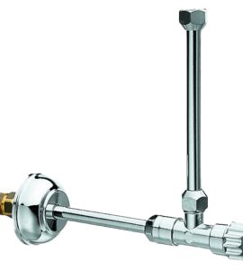 RUBINETTO PER CASSETTA WC CON DOPPIA CANNUCCIA 1/2"x3/8" - 20x25 cm