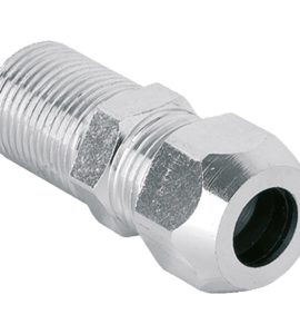 NIPLES MASCHIO PER TUBETTO RAME IN OTTONE CROMATO M1/2" x 3/8"- Ø10