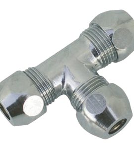 TEE PER TUBETTO RAME IN OTTONE CROMATO Ø12