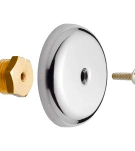 TAPPO MASCHIO IN OTTONE CON ROSONE INOX 1/2" - Cromo