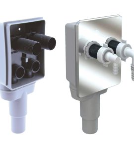 SIFONE AD INCASSO CON DOPPIO ATTACCO LAVATRICE + ASCIUGATRICE BAMPI Uscita Ø40/50 mm