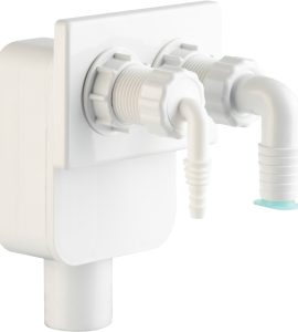 SIFONE INCASSO CON DOPPIO ATTACCO LAVATRICE + ASCIUGATRICE OMP Uscita Ø 40