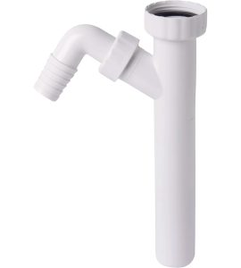 CANOTTO ORLATO CON ATTACCO SCARICO LAVATRICE 1"1/2 x Ø40