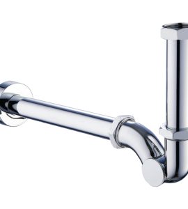 SIFONE A "S" IN ABS CROMATO CON ISPEZIONE LATERALE 1"1/4 x Ø32 - L.280 mm