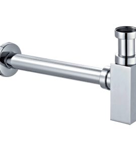 SIFONE D'ARREDO QUADRO PER LAVABO "LUSSO" CROMATO Ø32 x 250 mm -1"1/4
