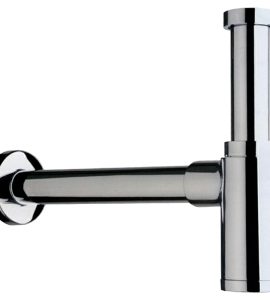 SIFONE D'ARREDO TONDO PER LAVABO "MAOMAO" TEA CROMATO 1"1/4 - Ø32 x 250 mm
