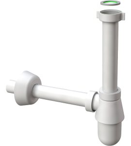 SIFONE PER LAVABO "MONSTER" A BOTTIGLIA BIANCO 1"1/4 - Ø32 x 250 mm