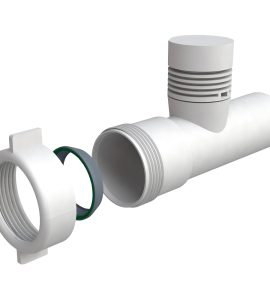 VALVOLA IMMISSIONE ARIA CON CANOTTO BIANCO Ø40 x1"1/4