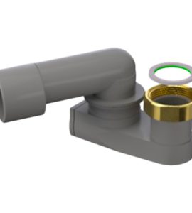 SIFONE RIBASSATO ORIENTABILE PER COLONNE VASCA GRIGIO SCARICO AD INNESTO 1"1/2 x Ø40/50 mm