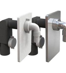 SIFONE INCASSO LAVATRICE Ø40  Placca Cromata