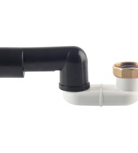 SIFONE RIBASSATO ORIENTABILE PER PIATTO DOCCIA CON GHIERA IN OTTONE 1"1/2 x Ø40/50 mm