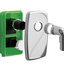 SIFONE INCASSO LAVATRICE O LAVASTOGLIE "COMPACT" CON BOX Placca Cromata