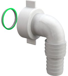 PORTAGOMMA ATTACCO CURVO PER SCARICO LAVATRICE E LAVASTOVIGLIE 1" - Cromato