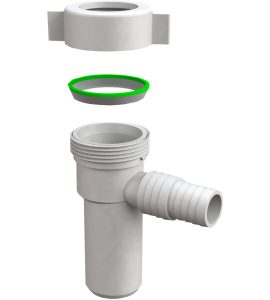 ATTACCO SCARICO LAVATRICE UNIVERSALE AUSILIARE PER SIFONI 1"1/2 x Ø40