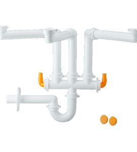 SIFONE SALVASPAZIO PER LAVELLO A 3 VIE "SPAZIO 3" 1"1/2 x Ø 40 mm