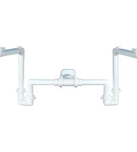SIFONE PER LAVABO A 2 VIE SALVASPAZIO 1"1/2 x Ø 32-40 mm