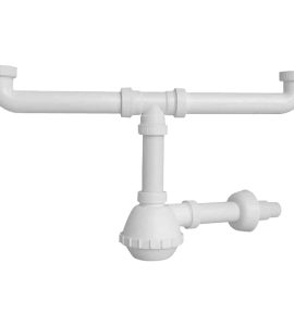 SIFONE PER LAVELLO CUCINA A 2 VIE "FRANCIA" 1"1/2 x Ø32/40 mm