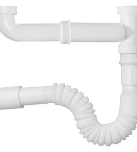 SIFONE PER LAVELLO A 2 VIE ESTENSIBILE  1"1/2 x Ø40/50 mm