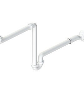 SIFONE PER LAVABO AUTOPULENTE SALVASPAZIO CON ECCENTRICO 1"-1"1/4 x Ø32-40 mm