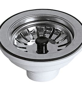 PILETTONE A CANESTRO CLICK-CLACK PER LAVELLO CUCINA CON FORO Ø 90 STP 1"1/2 x Ø114 mm