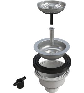 PILETTA "HOOKFLEX" PER LAVELLI INOX SENZA TROPPO PIENO 1"1/2 x Ø110 mm