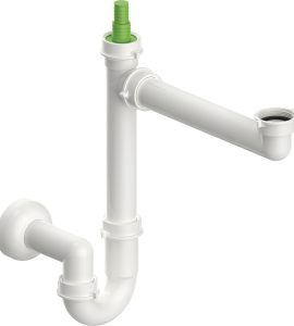 SIFONE PER LAVELLO SALVASPAZIO A 1 VIA CON ATTACCO LAVASTOVIGLIE 1"1/2 x Ø40 mm