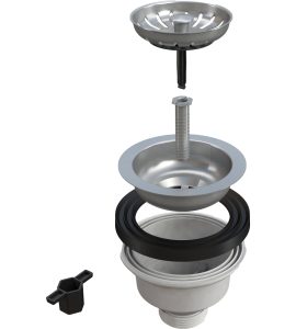 PILETTA CANESTRO PER LAVELLI INOX SENZA TROPPO PIENO 1"1/2 x Ø110 mm