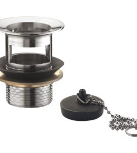 PILETTA PER LAVABO E BIDET IN OTTONE CTP CON TAPPO A CATENELLA 1"1/4 x Ø63 mm - H.70