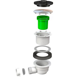 PILETTA SIFONATA PER PIATTO DOCCIA CON FORO Ø90 "DOCCIONE" SCARICO FILETTATO 1"1/2 x Ø120 mm