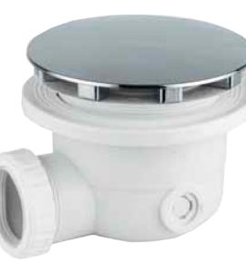 PILETTA SIFONATA PER PIATTO DOCCIA CON FORO Ø90 CROMATA 1"1/2 x Ø120 mm