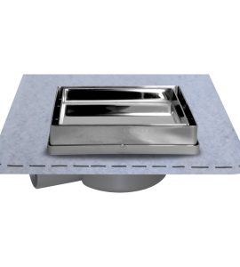 CHIUSINO 13x13 CON PORTAPIASTRELLA PER DOCCIA A PAVIMENTO + Guaina 1mq