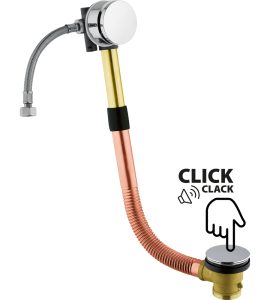 COLONNA DI SCARICO VASCA IN OTTONE CON BOCCA DI EROGAZIONE c/seduta 56-65 cm