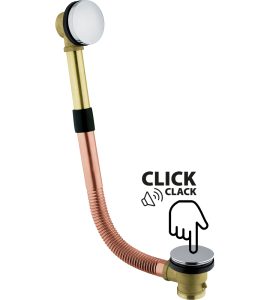 COLONNA DI SCARICO VASCA IN OTTONE CON TAPPO CLICK-CLACK c/seduta 56-65 cm