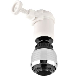 AEREATORE ROMPIGETTO REGOLABILE CON FASCETTA E SNODO F22 x1" - Bianco